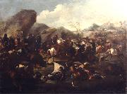 Francesco Maria Raineri Battle among Christians and Turks. Oil-painting, Germany oil painting reproduction